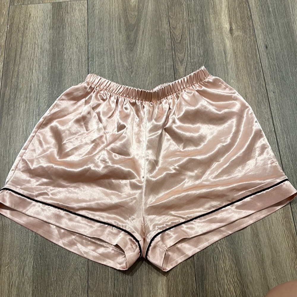 Boohoo Pink Silk Pajama Shorts